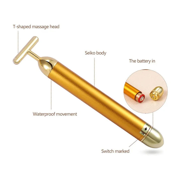 24K Gold Facial Roller Massager